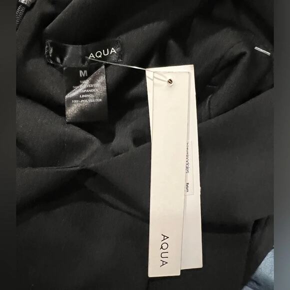 Aqua  Women's Bow Detail Fit-and-Flare Dress Black Size M BWT - Picture 9 of 10